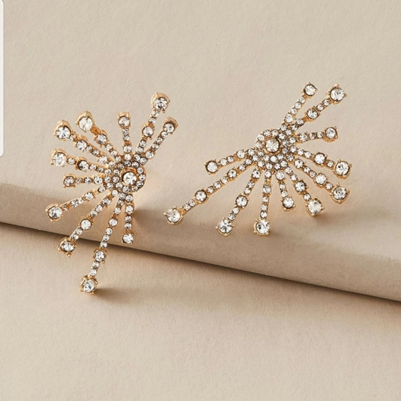 ☆April☆ Crystal Burst Earrings - Picture 2 of 3